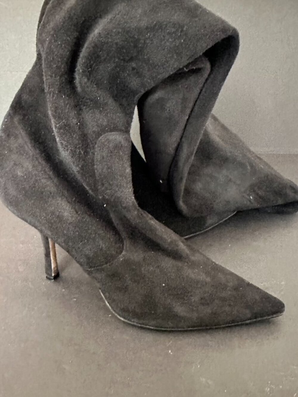 Dior Black Suede Knee High Stiletto Heel Boots Size 42 - Picture 8 of 12